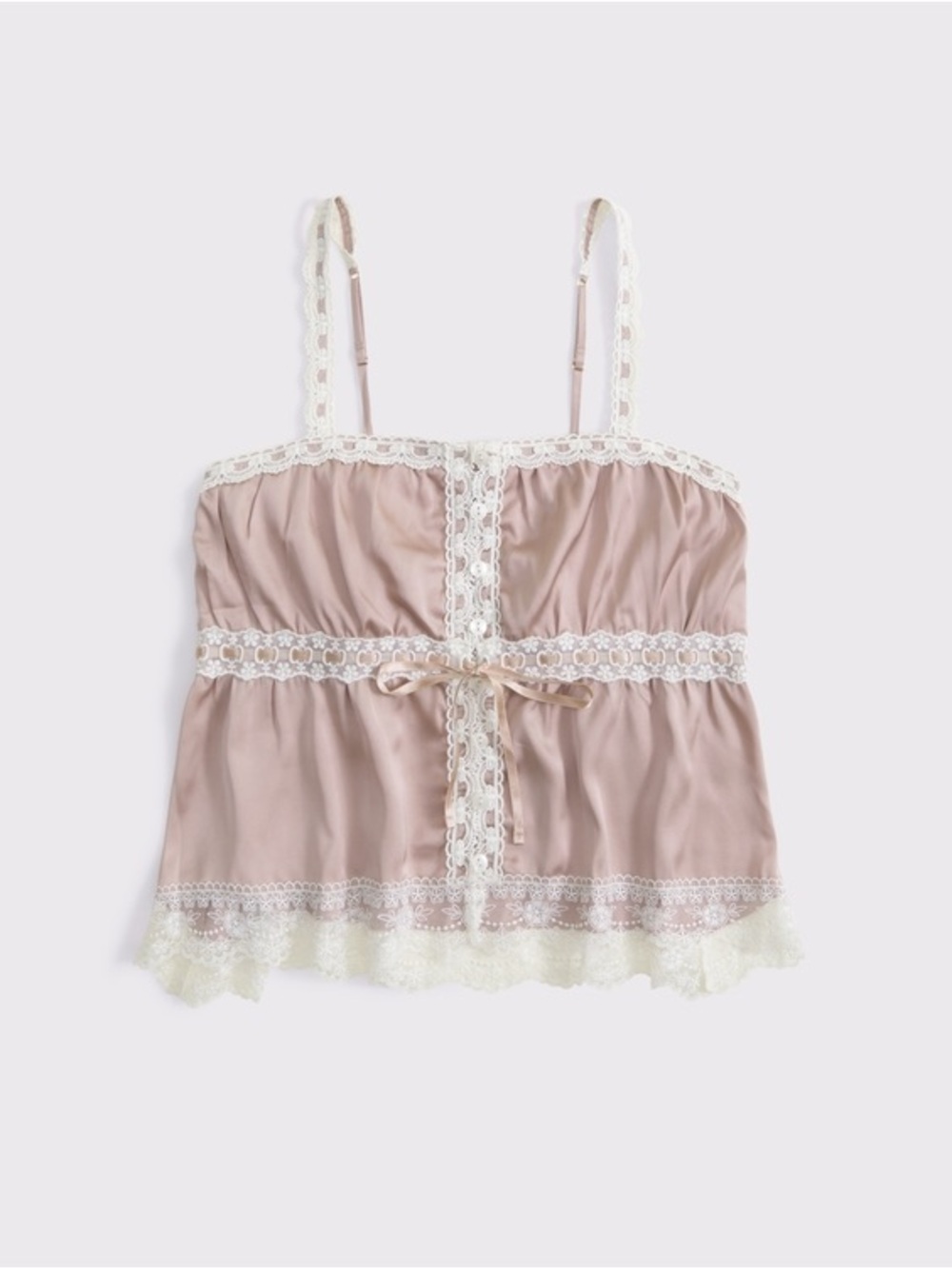 Abercrombie and fitch pink tank top lace 2026 spring collection NWOT size L